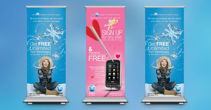 ETEX Three Retractable Banners