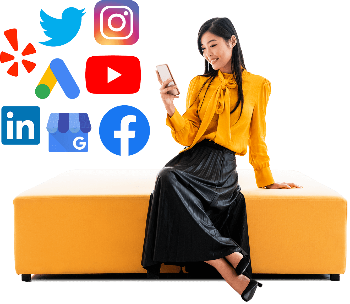 Woman On Couch On Social Media
